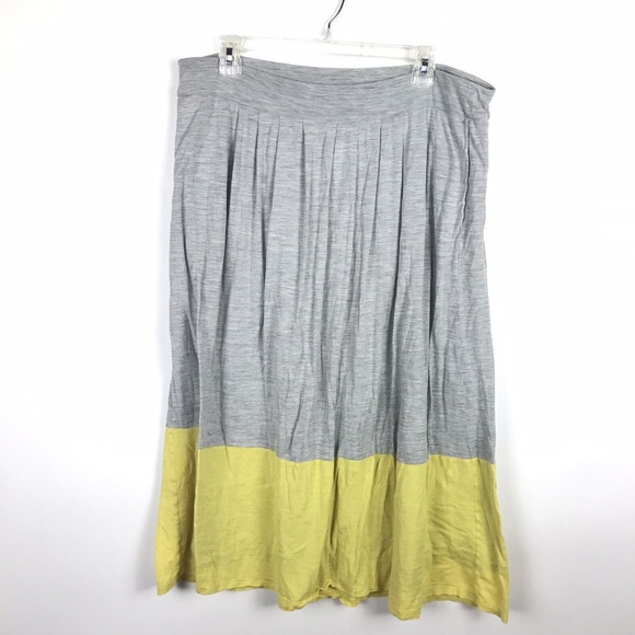 Eileen Fisher Dresses & Skirts - Eileen Fisher Gray Yellow Colorblock Silk Jersey Maxi Skirt With Pockets